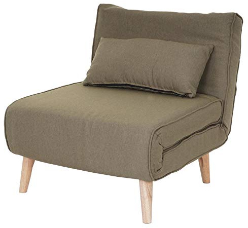 Mendler Schlafsessel HWC-D35 Stoff/Textil - grün | Schlafsofa, Funktionssessel, Klappsessel, Relaxsessel, Jugendsessel, Sessel