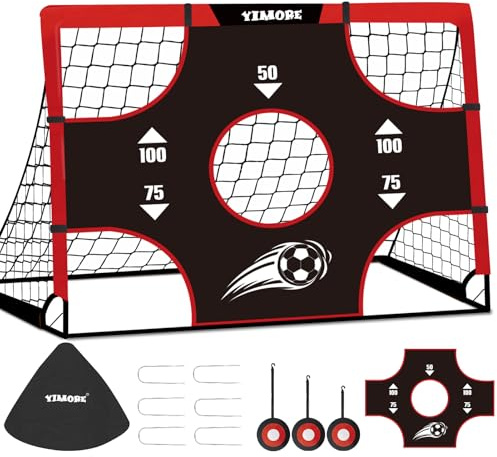 Yimore Fussballtore für Garten Kinder mit Tragetasche-3 in 1 Kinder Fußballtor Torwand für Kinder-Faltbares Fußball Tor Fussballtore Geschenke für Garten Kind 120 x 90 x 90 cm (120cm with 4 Models)