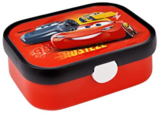 Mepal - Brotdose Kinder Campus - Bento Box Kinder - Brotdose Kinder mit Fächern & Gabel - Meal Prep Box mit Clip-Verschluss - BPA-frei & Spülmaschinenfest - 750 ml - Cars