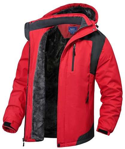 Rapoo Winterjacke Herren Warme Wasserdichte Winddichte Fleece-Futter Outdoor Ski Snowboardjacke mit Abnehmbarer Kapuze