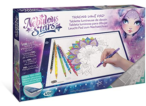 Nebulous Stars LED Leucht-Pad zum Nachzeichnen, inklusive Motiven Stiften und USB-Kabel, ab 7 Jahren
