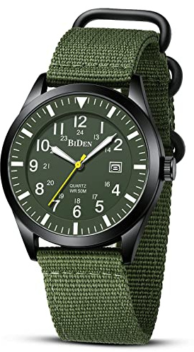 HANPOSH Herren Uhr Uhren Herren Militär Uhr Armbanduhr 12/24 Stunden Tactical Armee Uhren 3ATM Wasserdicht Männer Outdoor Sport Quarzuhr mit Datum