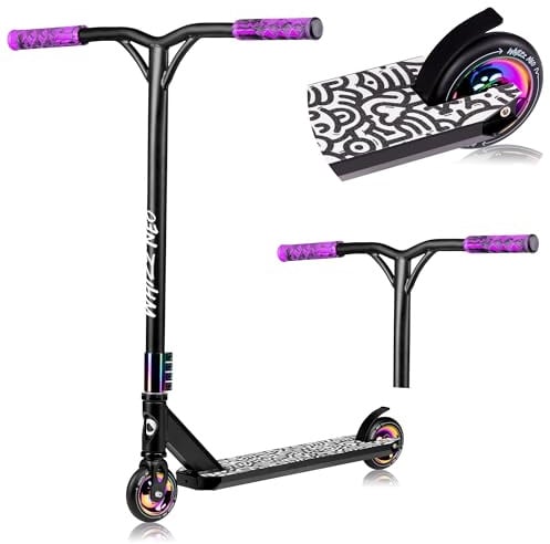 LIONELO WHIZZ Stunt Scooter, ABEC-9 Kugellager, Aluminium Deck, HIC Kompressionssystem, 110mm Rollen, breiter T-Rohr Lenker, Flex Fender MN Steel Bremse, einzigartiges Design