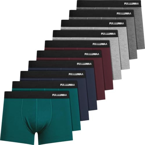 Fullluwaa Boxershorts Herren 10er Pack Baumwolle Ohne Kratzenden Zettel | Unterhosen Männer, Bequem, Weich & Atmungsaktiv, Elastische Baumwolle mit passendem Sitz, Nach vielen Wäschen kaum verformbar