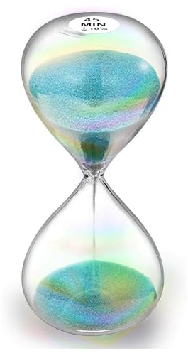 SuLiao Sanduhr, 45 Minuten, türkis, 45 Min Hourglass Sand Time, großes Sandglas, reloj de Arena 45 Minuten, für Zuhause, Schreibtisch, Bürodekoration