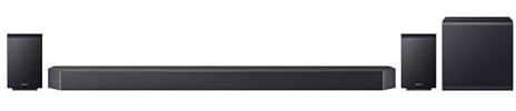 Samsung HW-Q995GF Q-Series 11.1.4-Kanal-Soundbar für Fernseher, Kabelloser 8-Dual-Subwoofer, 4.0.2-Kanal-Rücklautsprecher, Kabelloses Dolby Atmos und DTS:X, SpaceFit Sound Pro, Q-Symphony