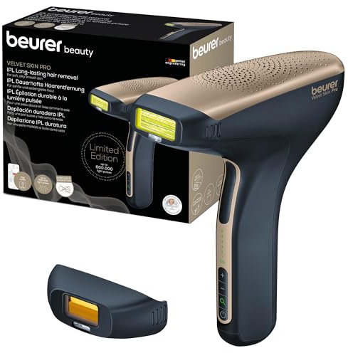 Beurer IPL Velvet Skin Pro Haarentfernungsgerät mit Akku | Dauerhafte Haarentfernung durch IPL-Technologie, für Körper, Gesicht, Bikinizone, mit App, schwarz