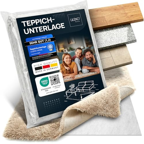 LILENO HOME Teppich-Unterlage rutschfest [60x120 cm] aus Vlies dünn - Anti-Rutsch-Matte zuschneidbar - Antirutschmatte Teppich Stopper - Universal Teppichunterlage - Rutschmatte Teppichstopper