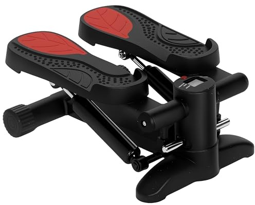 SPORTNOW Mini-Stepper für Zuhause Stepper Hometrainer mit LCD-Display, Fitness-Stepper bis 100 kg für Beintraining, Home Office Fitness Exercise, Schwarz