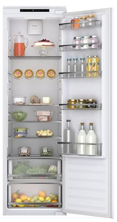 Haier HATL 174 DE Einbau-Kühlschrank/Nische 178 cm/Festtürtechnik mit wechselbarem Türanschlag/Nutzvolumen 316 L/LED-Beleuchtung gleichmäßige Ausleuchtung / 2 Gemüseschubladen/Weiß