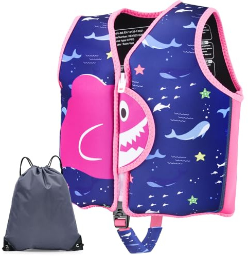 YIKANWEN Neopren Schwimmweste für Kinder und Babys, ideale Schwimmhilfe für Jungen und Mädchen im Alter von 6 bis 9 Jahren und 30-40 kg, (L)