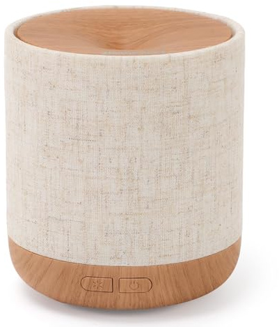 Diffusor für ätherische Öle, 200 ml, mit Stoffbezug und Nachtlampe, Ultraschall-Aroma-Diffusor, Luftbefeuchter mit Lichtern, Raumdekoration, Kleiner Luftbefeuchter für Schlafzimmer, Geschenk