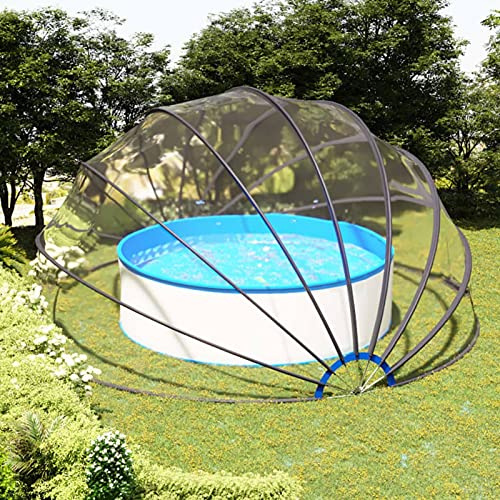 Gecheer Pooldach Pool Abdeckung Pool Pavillion Zelt Poolüberdachung Gartenpavillion Gartendach Poolabdeckung Dach für Aufstellpool 550x275 cm