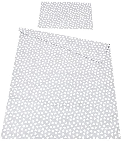 Babylux Kinderbettwäsche 2 TLG. 90 x 120cm Bettwäsche Bettset Babybettwäsche (95. Herzen Grau)