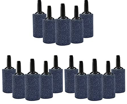 WUDQIJI Aquarium Luftausströmer 15 Stück Φ1,5 cm Luftstein für Aquarium Luftblase Stein Sauerstoffstein Sprudler Luftblasen Diffusor Blasendiffusor Airstone für Aquarium Pumpe Hydroponik