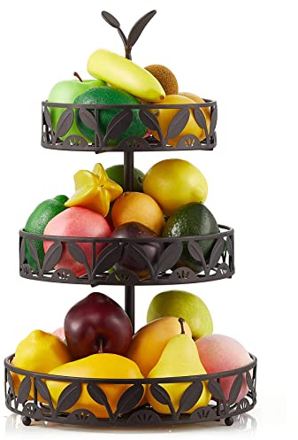 Ouseen 3 Ebenen Obstkorb für die Küche, Obstschalenhalter, Abnehmbare Obstaufbewahrungskörbe Ständer für Theken Küchenarbeitsplatte Esstisch