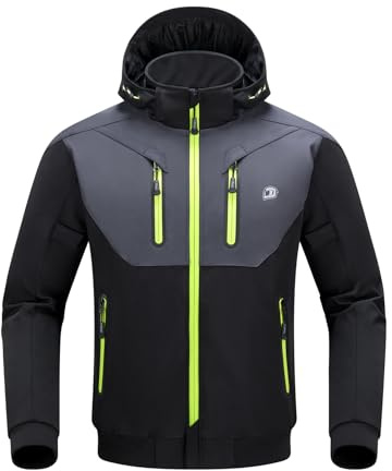 BORLENI Motorradjacke für Herren mit CE-Schutzelementen Entfernbares Innenfutter wasserabweisend und winddicht für alle Jahreszeiten L