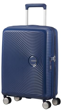American Tourister Soundbox - Spinner S Erweiterbar Handgepäck, 55 cm, 35.5/41 L, Blau (Midnight Navy)