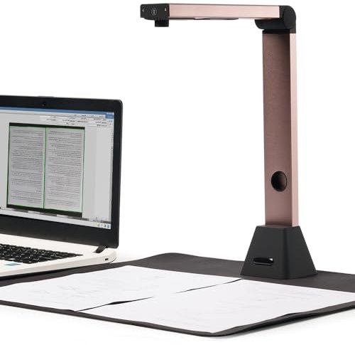 Bamboosang Tragbar Dokumentkamera und Scanner : Hohe Auflösung 8MP Dokumentenscanner A3 Größe Erfassen, Mehrsprachige OCR, USB Dokumentenkamera, Leistungsstarke Software Scanner für Lehrer Büro