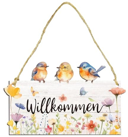 1 Stück Willkommensschild Türschild, Frühlings-Haustürdekoration, Holz-Willkommenstürschild, Frühlings-Holzschild, perfekt für den Frühling, neue Heimdekoration