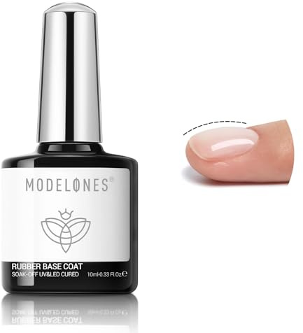 Modelones Rubber Base Gel 10ML Clear Soak Off UV LED Rubber Base Coat UV Nagellack Unterlack Gel fur Nagelverstärkung für dünne & brüchige Nägel Nail Art Maniküre