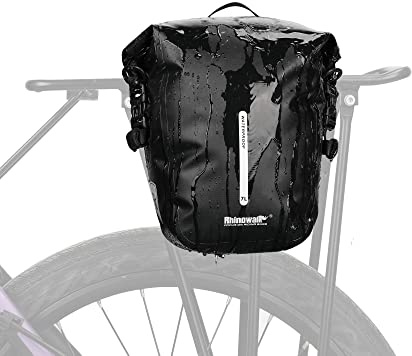 Rhinowalk Fahrrad Gepäckträgertasche Wasserdicht 7L Fahrradtasche für Gepäckträger Fahrrad Trägertasche Seitentaschen Rolltop Hinterradtasche mit Schultergurt