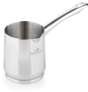 ROSMARINO Edelstahl-Induktions-Mokka-Kanne 600 ml - Moderne Türkische Cezve-Kaffeekanne mit 3-lagigem Stahlboden