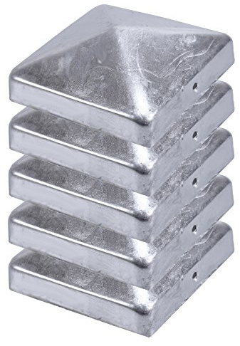 Pfostenkappe Zaunkappe Abdeckkappe Pyramide verzinkt 91 x 91 mm (5)