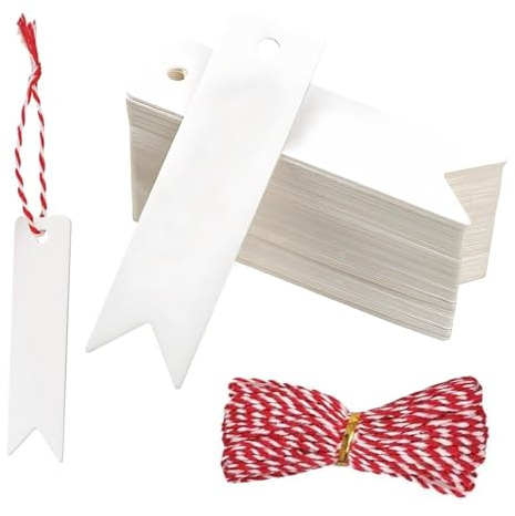 Geschenkanhänger Weiß zum Beschriften 100 Stk Klein Geschenk Etiketten Anhänger Kärtchen zum Beschriften für Hochzeit Geburtstag Weihnachten