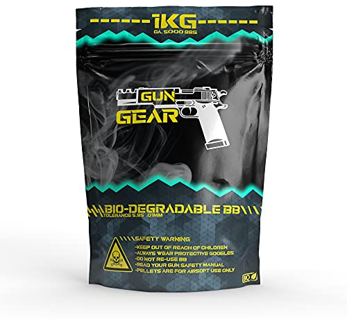 GunGear Bio BBS 6mm Softair Kugeln 1kg – 0,20g 0,23g 0,25g 0,28g, Airsoft Munition biologisch abbaubar, 5,95mm präzise poliert