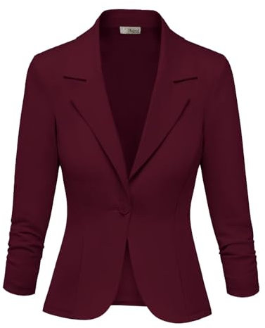 Hybrid & Company Bequemer Ponte-Blazer für Damen, Premium Ponty-Wein, M
