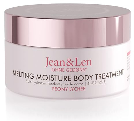Jean & Len Melting Moisture Body Butter Peony & Lychee, für ein duftendes Pflegeergebnis, für normale Haut, Pflegende Body Butter, ohne Parabene & Silikone, vegan, 200 ml