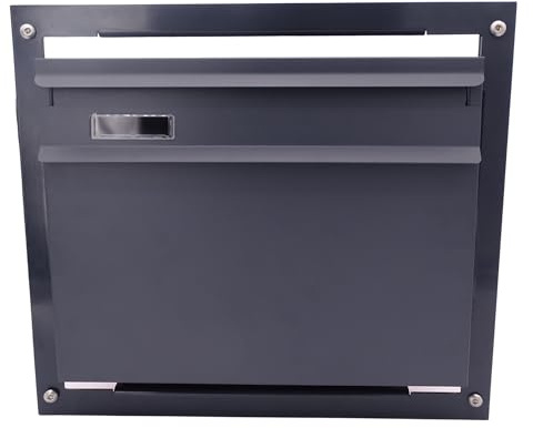 Zaunbriefkasten NOAH, Stahl verzinkt, pulverbeschichtet anthrazit matt, 390 x 307 x 102 mm, 2 Schlüssel, Einwurf vorne, Entnahme hinten