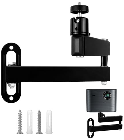 letuxaamz Projector Stand Beamer Halterung Wand, Metallhalter Multi-Winkel Verstellbare Projektorhalterung Anzug für Projektor/Überwachungsbügel mit 1/4-Zoll-Schraubschnittstelle Gelenkarm Halterung