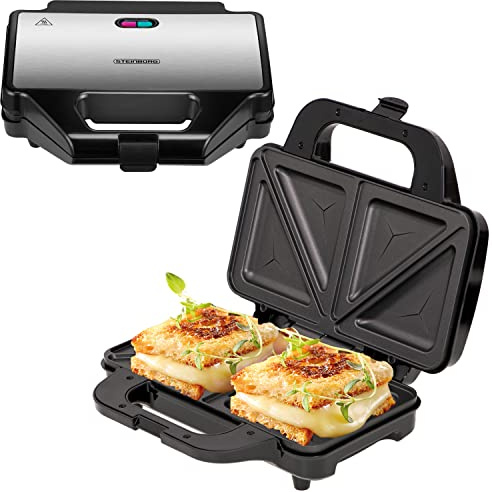 Steinborg XXL Sandwichmaker | 4 Sandwichecken | Cool-Touch-Gehäuse | Antihaftbeschichtung | Sandwichtoaster | Sandwich Maker | Elektrogrill | Paninitoaster