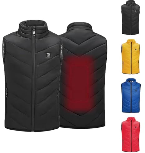 Wärme Steppweste Jungen Mädchen Winter Warm Heizweste Puffer Weste Inter Westen Kinder Ärmellos Beheizbare Wärmejacke Steepjacke Leichte Einfarbig Thermo Kapuzenweste Reitweste für Outdoor