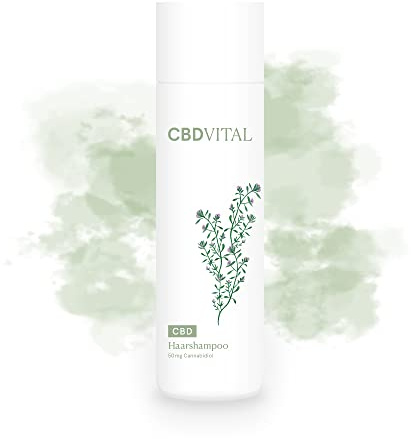 CBD Haarshampoo mit 50mg Cannabidiol | Bio Naturkosmetik | 100% vegan | Für normale und irritierte Kopfhaut | Geeignet für Herren & Damen | Mit Thymianextrakt & Zink | 50 mg Cannabidiol | CBDVITAL
