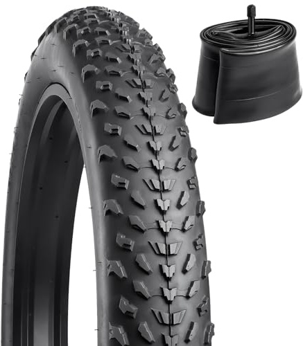 YunSCM 1Pcs Faltbar 20 Zoll Reifen 20x4.0 Mantel 100-406 and 1Pcs 20 Zoll schlauche AV32mm kompatibel Elektrofahrräder, Mountainbikes, Citybikes 20x4.0 Fahrradreifen und schlauche
