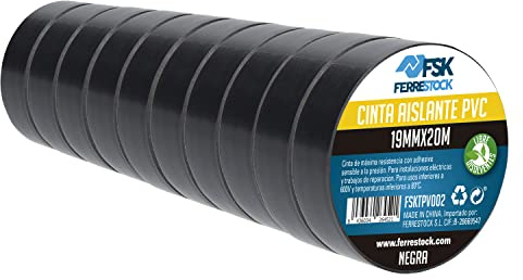 ferrestock fsktpv002 Isolierband, schwarz, 19 mm x 20 m (10er set)