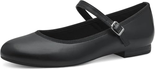 Marco Tozzi Damen Ballerinas mit Riemchen Vegan, Schwarz (Black Nappa), 36 EU