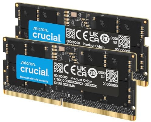 Crucial DDR5 RAM 32GB Kit (2x16GB) 5600MHz SODIMM, Arbeitsspeicher für Laptop/Notebook, Mini PC (auch 5200MHz / 4800MHz) CL46 - CT2K16G56C46S5
