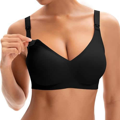 INNERSY Still BH Ohne Bügel Seamless Schwangerschafts BHS Umstands Bralette | Still Bra mit zusätzlichen BH-Verlängerung, Soft Stillbhs mit Polster Nahtlos, Stillen und Schlaf BH Bügelloser,V-Ausschnitt