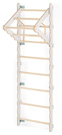 MAMOI® Klettergerüst Indoor, Sprossenwand für Zimmer, Turnringe für Klettern, Kletterwand und spielgeräte, Turngeräte mit Klimmzugstange für drinnen, Sportgeräte