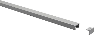 INTERDECO Gardinenschiene, Vorhangschiene und Deckenschiene 1-läufig aus Aluminium, flache Objektschiene, Silber-Grau, vorgebohrt, zur einfachen Deckenmontage, Typ 15201100, 180 cm