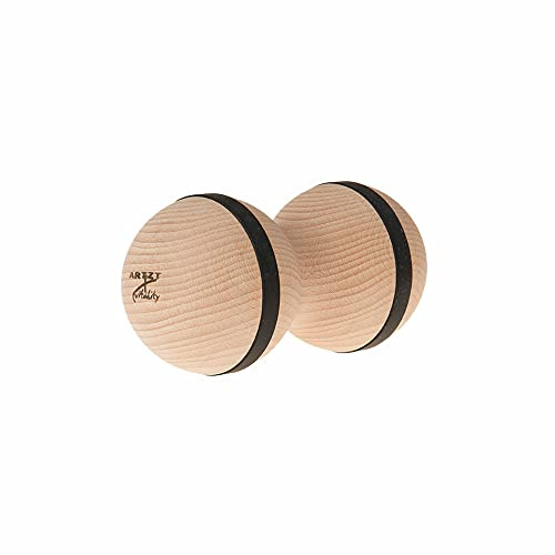 ARTZT vitality Faszienball Duoball Holz |Massageball aus Deutschen Buchenholz | Selbstmassage-Ball perfekt als Rückenrolle | Duo Faszienball Nacken und Rücken | Made in Germany | Natur, 16 x 8 x 8 cm
