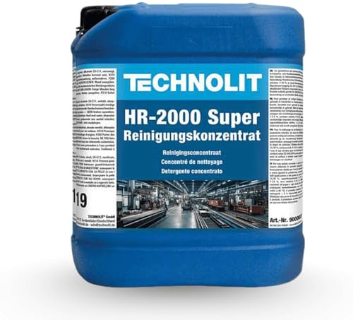 TECHNOLIT HR-2000 Super Reinigungskonzentrat 5 L | Alkalischer Reiniger | Fettlöser für Metzgerei, Werkstatt & Industrie | Phosphatfrei | 1–30 % verdünnbar | Für Böden & Maschinen