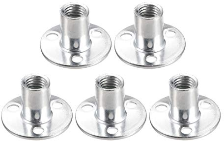 sourcing map 5 Stück M12x40x2,5mm Brad Loch T-Nut Mutter Kohlenstoffstahl T Muttern Möbelbeschläge Flanscheinsatz Innengewinde