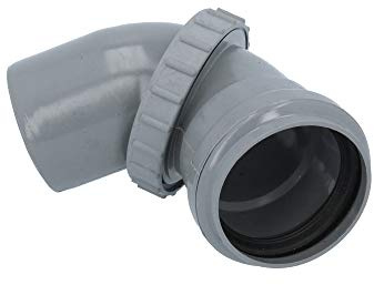 Abwasser Verdrehung Bogen HT-Rohr Installation DN 50 110 Abflussrohr Kunststoff (50 mm, grau)