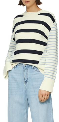 s.Oliver Damen Strickpullover – Gestreift, Langarm, Regular Fit