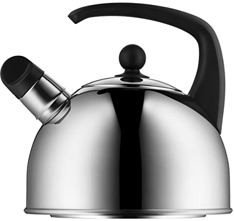 WMF Flötenkessel 2,0 l Pfeifenkessel mit Flöte Teekessel Wasserkessel Cromargan Edelstahl rostfrei poliert induktionsgeeignet Pfeifkessel Floetenkessel